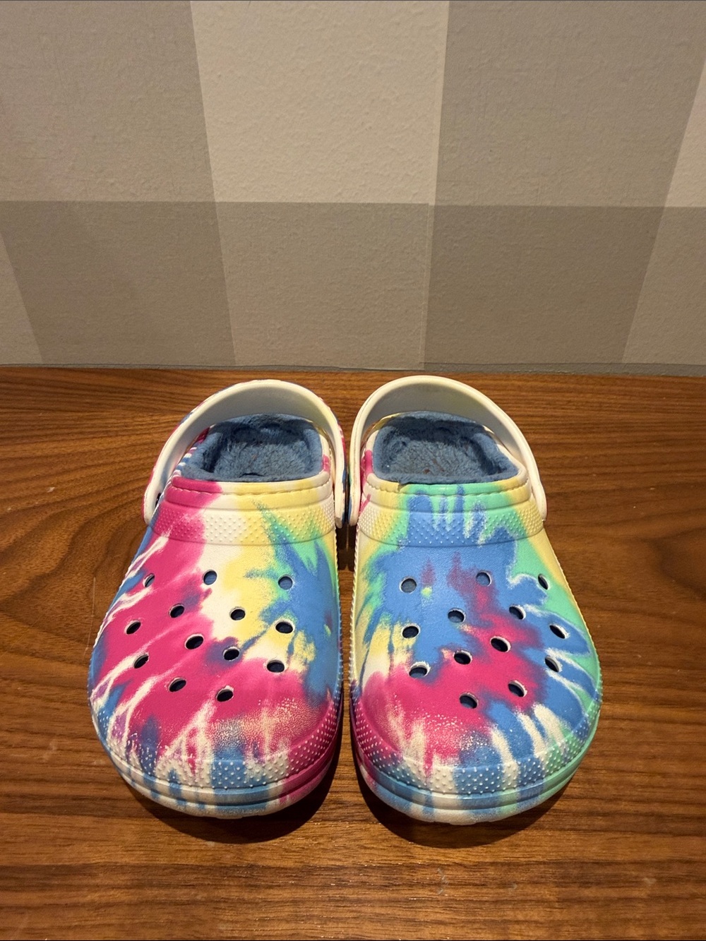 CROCS Kids Tie-Dye Clog in Pink Blue Yellow